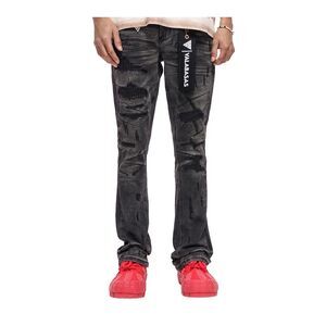 Valabasas Stacked Jeans Graft Mens Grey VLBS-VJ3-1117
